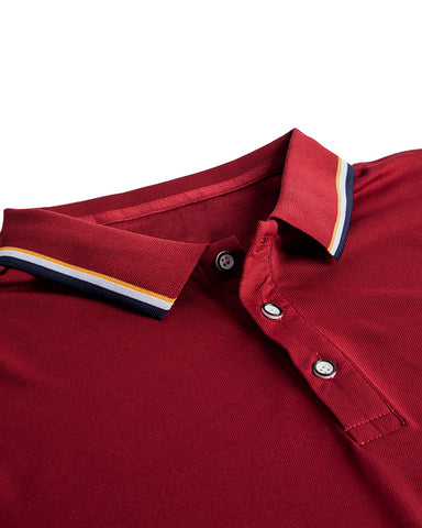 Classic Short Sleeve Dual Tipped Collar Polo