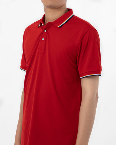 Classic Short Sleeve Dual Tipped Collar Polo