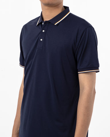 Classic Short Sleeve Dual Tipped Collar Polo