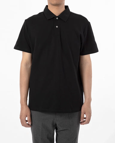 Double Button Cotton Pique Polo Shirt