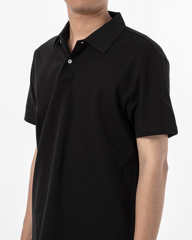 Double Button Cotton Pique Polo Shirt