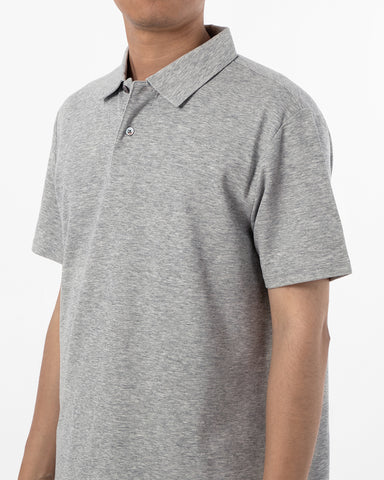 Double Button Cotton Pique Polo Shirt