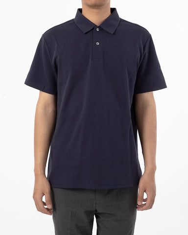 Double Button Cotton Pique Polo Shirt