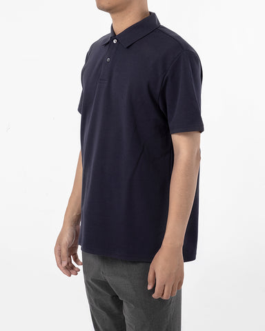 Double Button Cotton Pique Polo Shirt