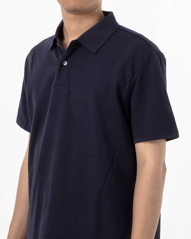 Double Button Cotton Pique Polo Shirt