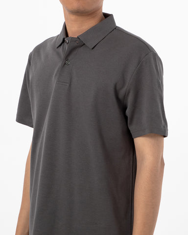 Double Button Cotton Pique Polo Shirt