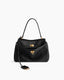 Vespera Leather Top Handle Bag with Turn Lock Closure
