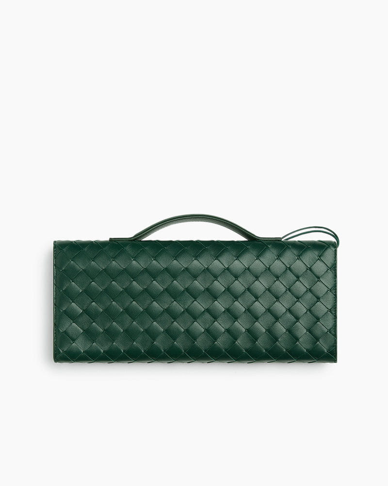 Vespera Leather Top Handle Clutch with Knot Closure