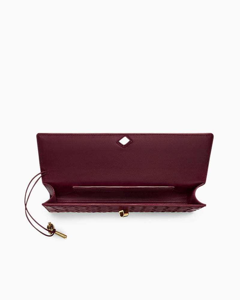 Vespera Leather Top Handle Clutch with Knot Closure