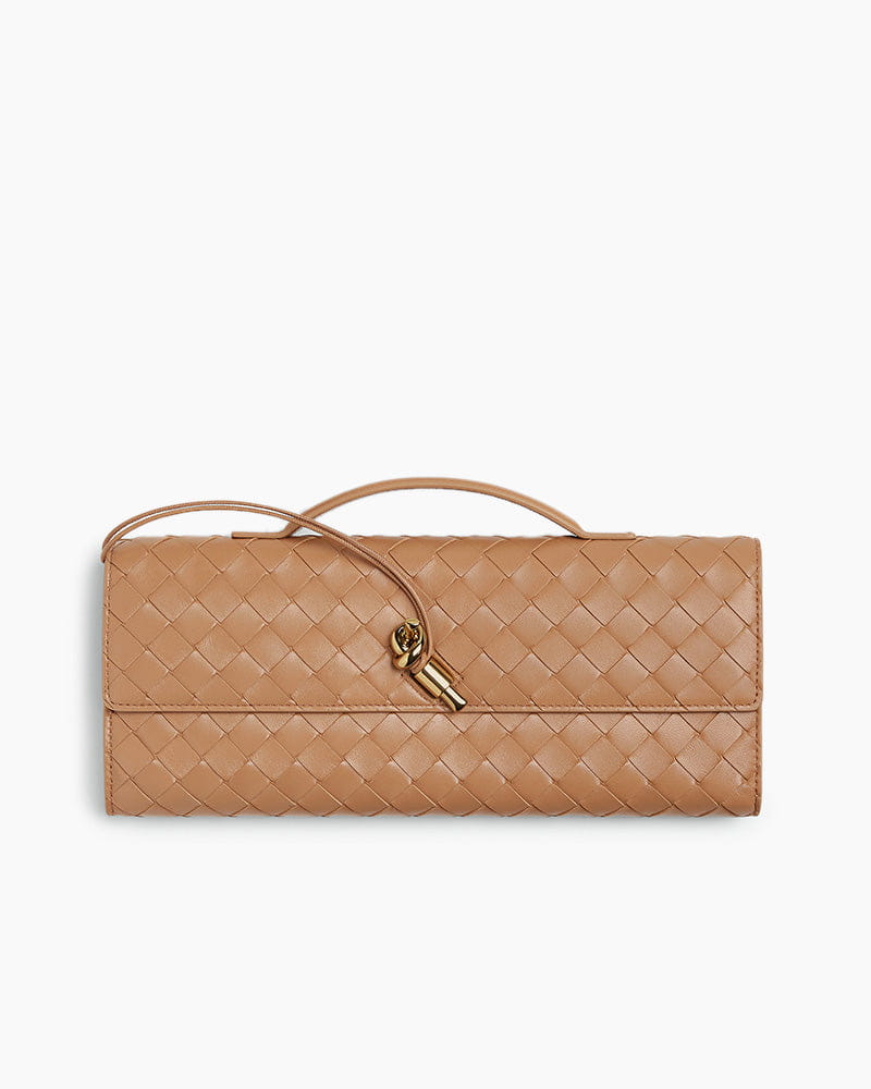 Vespera Leather Top Handle Clutch with Knot Closure