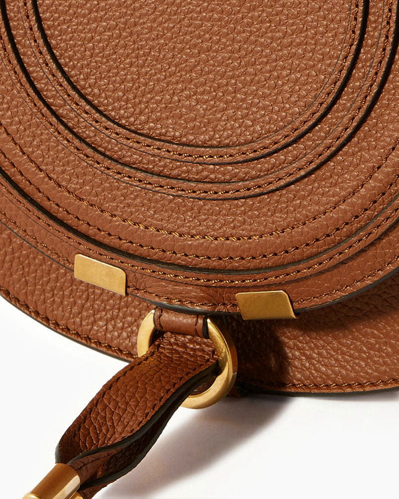 Vespera Mini Textured Leather Saddle Bag