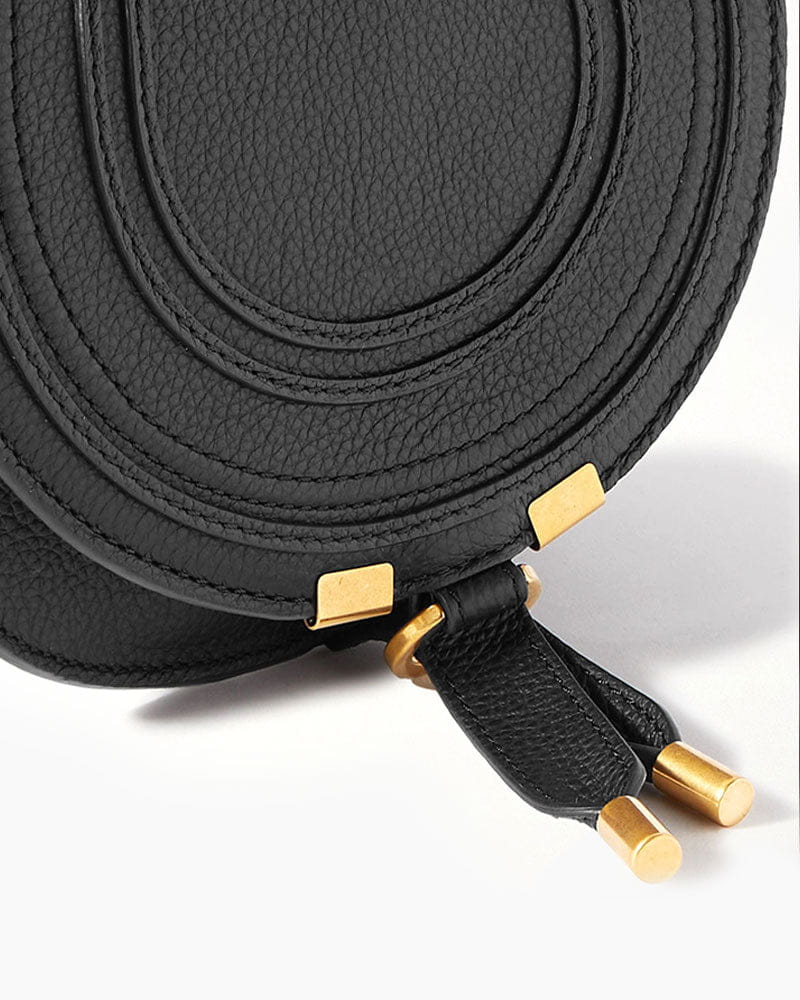 Vespera Mini Textured Leather Saddle Bag