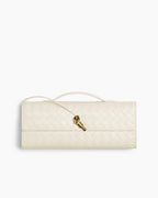 Vespera Leather Top Handle Clutch with Knot Closure