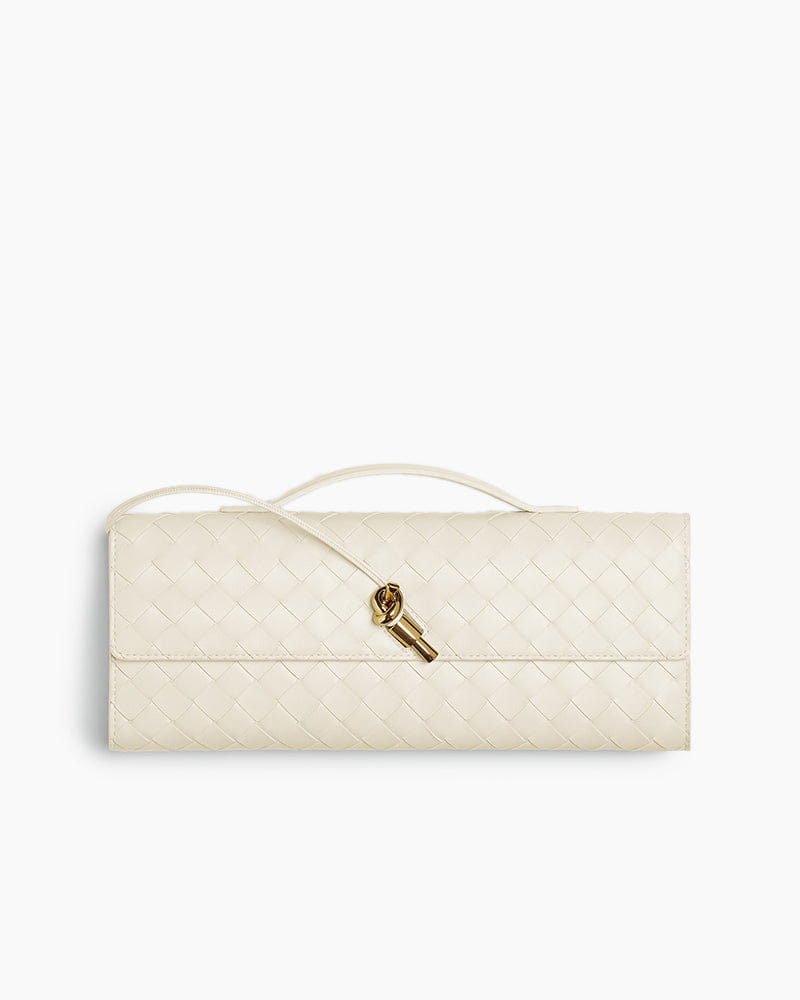 Vespera Leather Top Handle Clutch with Knot Closure