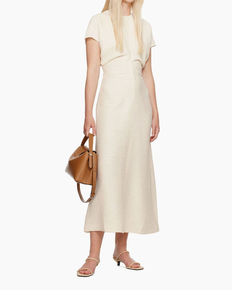 Women's Crinkled Viscose Blend Maxi Dress