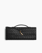 Vespera Leather Top Handle Clutch with Knot Closure