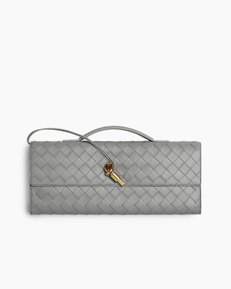 Vespera Leather Top Handle Clutch with Knot Closure