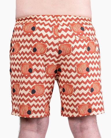 Men's Swim Beach Trunks - Brown&Fish