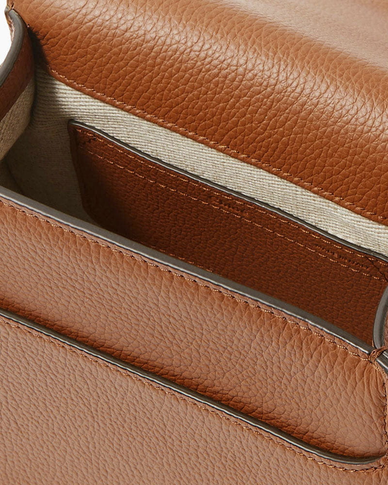 Vespera Mini Textured Leather Saddle Bag