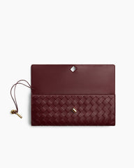 Vespera Leather Top Handle Clutch with Knot Closure