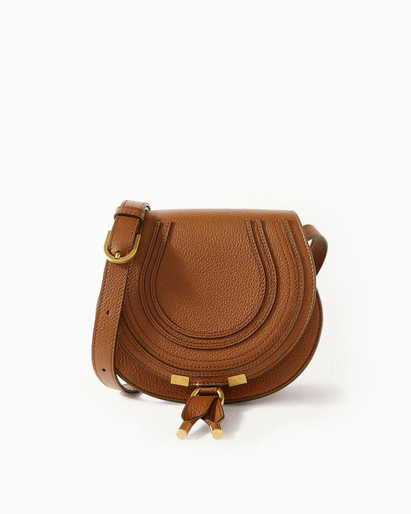 Vespera Mini Textured Leather Saddle Bag