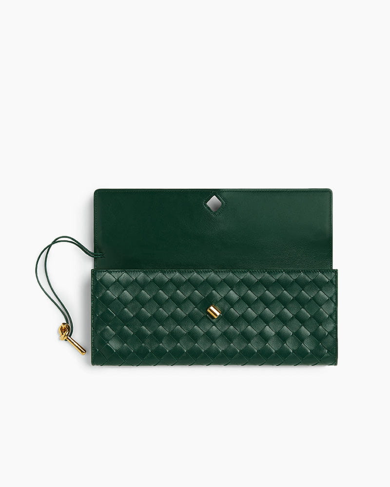 Vespera Leather Top Handle Clutch with Knot Closure