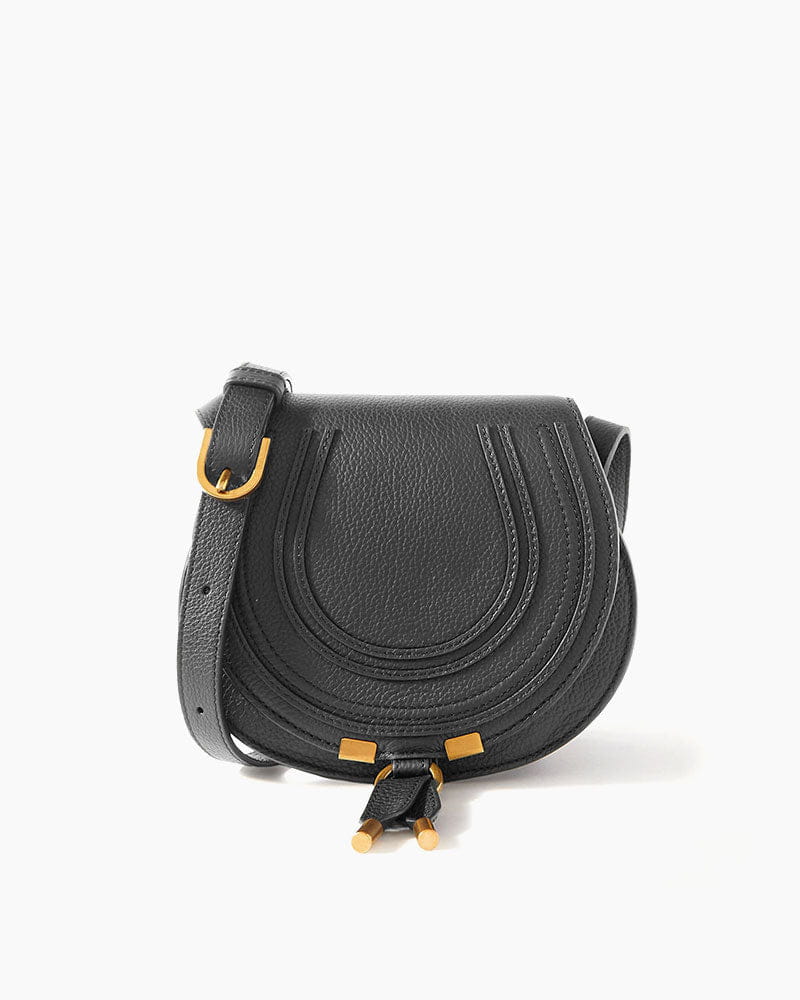 Vespera Mini Textured Leather Saddle Bag