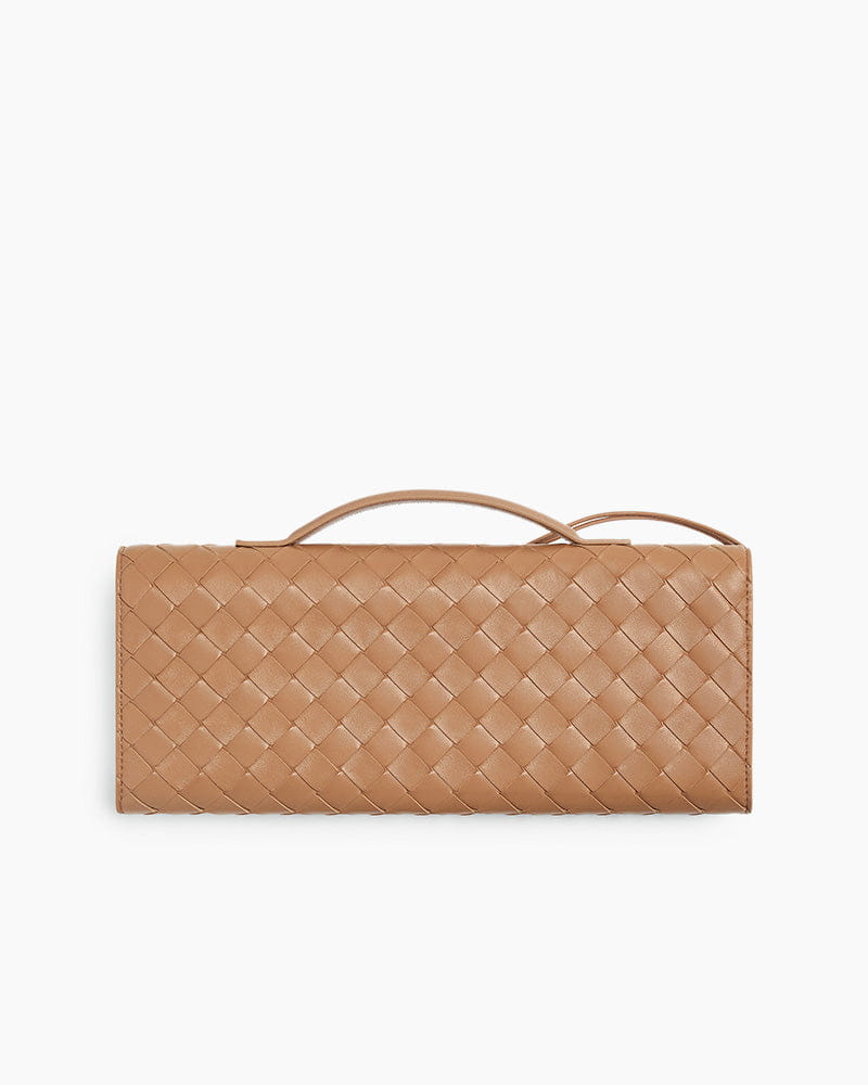 Vespera Leather Top Handle Clutch with Knot Closure