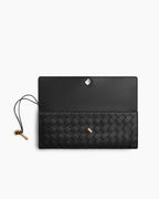 Vespera Leather Top Handle Clutch with Knot Closure