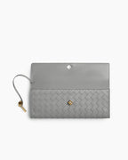 Vespera Leather Top Handle Clutch with Knot Closure