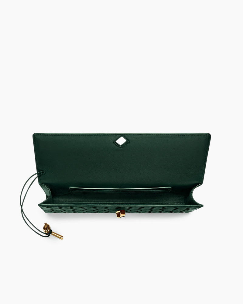 Vespera Leather Top Handle Clutch with Knot Closure