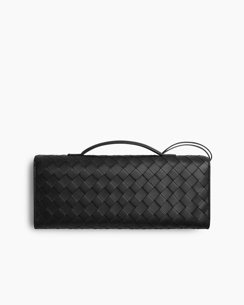 Vespera Leather Top Handle Clutch with Knot Closure