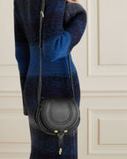 Vespera Mini Textured Leather Saddle Bag