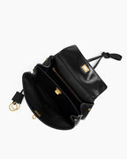 Vespera Leather Top Handle Bag with Turn Lock Closure