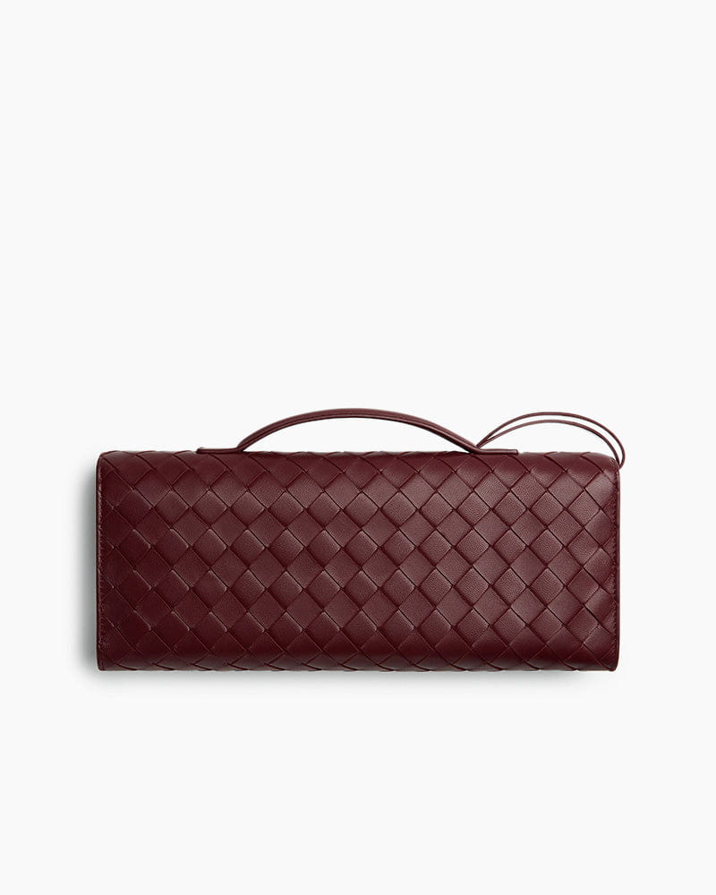 Vespera Leather Top Handle Clutch with Knot Closure