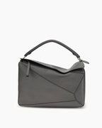Large Form-Panel Leather Handbag