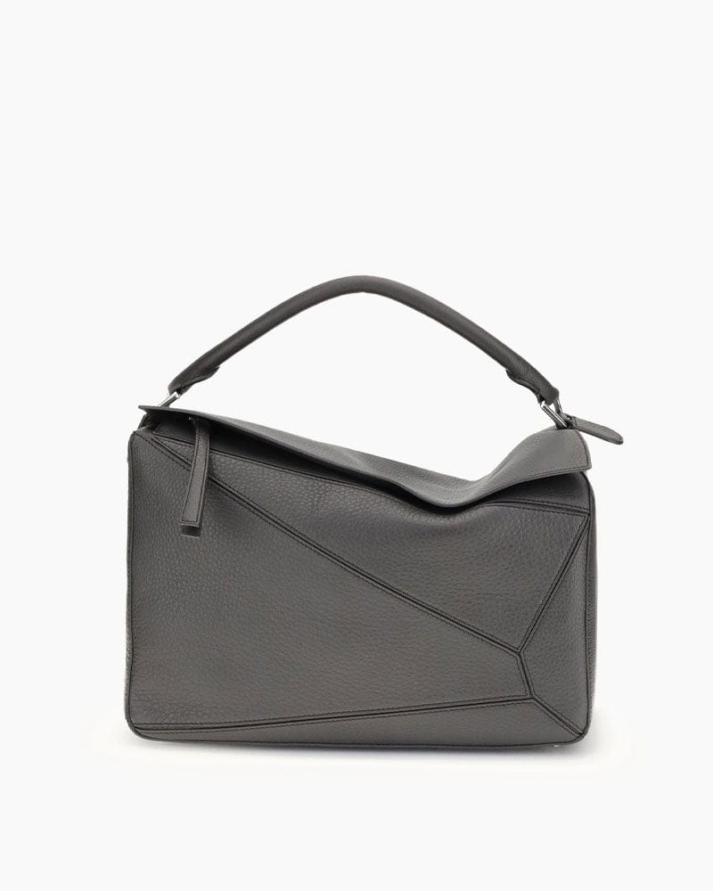 Large Form-Panel Leather Handbag