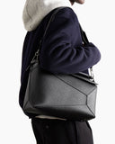 Large Form-Panel Leather Handbag