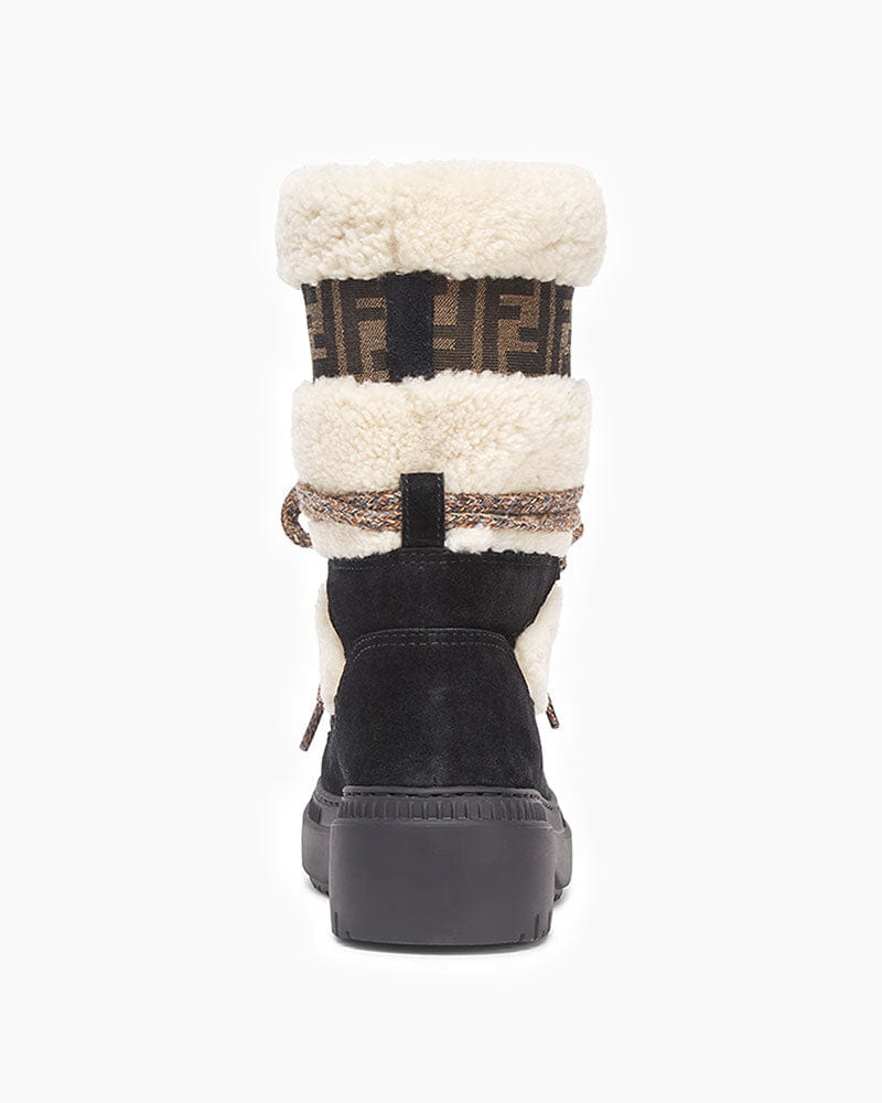 Women's Suede Shearling Ski Boots
