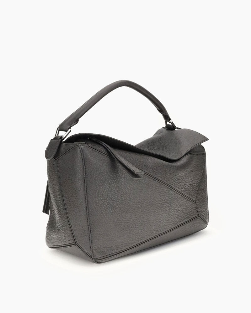 Large Form-Panel Leather Handbag