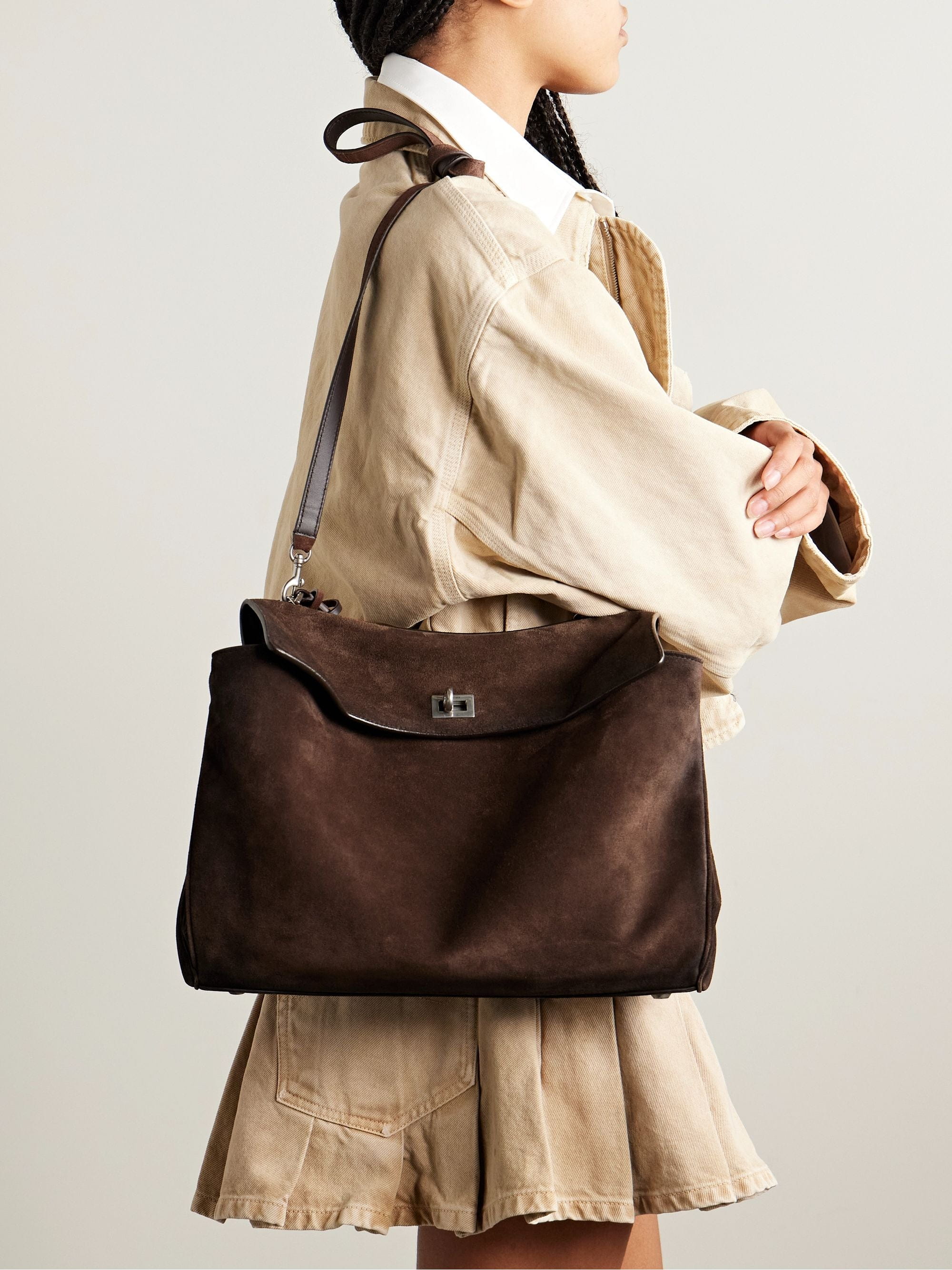 Medium Suede Shoulder Bag
