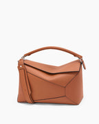 Large Form-Panel Leather Handbag