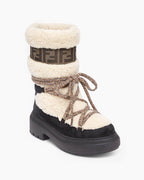 Women's Suede Shearling Ski Boots