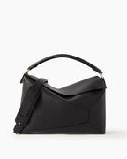 Large Form-Panel Leather Handbag