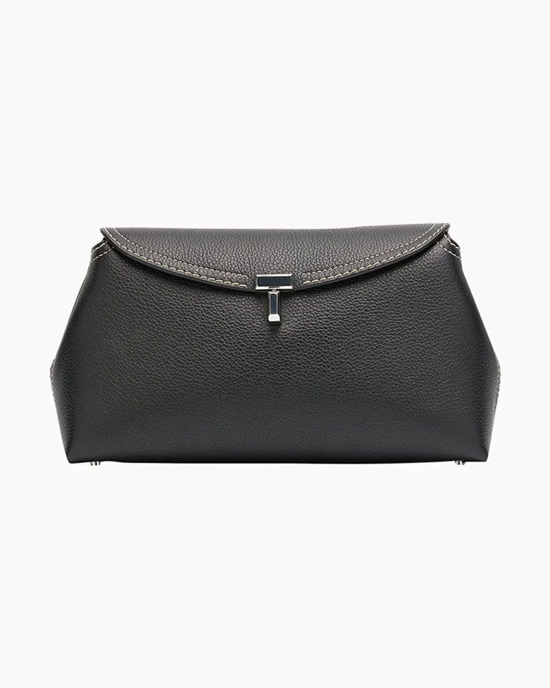 Women’s Elegant T-Lock Leather Clutch Bag