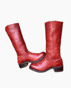 Women's Black Leather Knee-High Boots