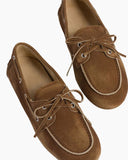 Women's Faded Suede Moccasins Brown Boat Shoes