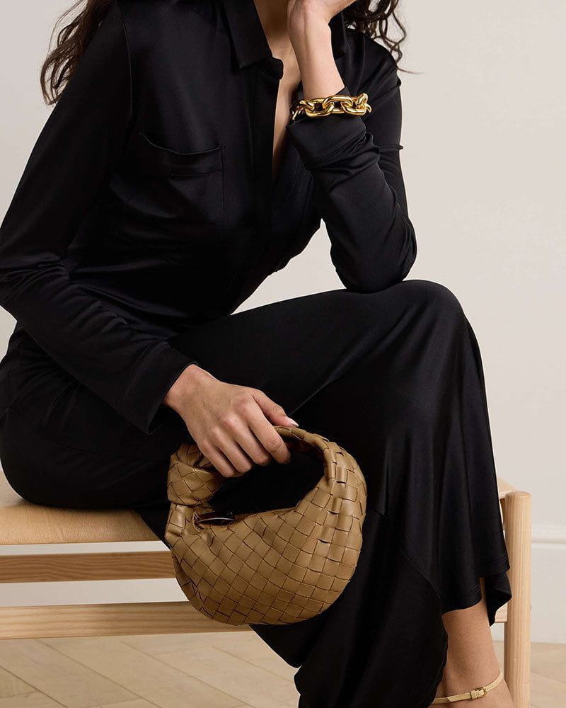 Mini Knotted Intrecciato Leather Tote