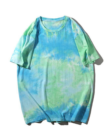 Tie-dyed Multicolor Crew Neck Short-sleeved T-shirt