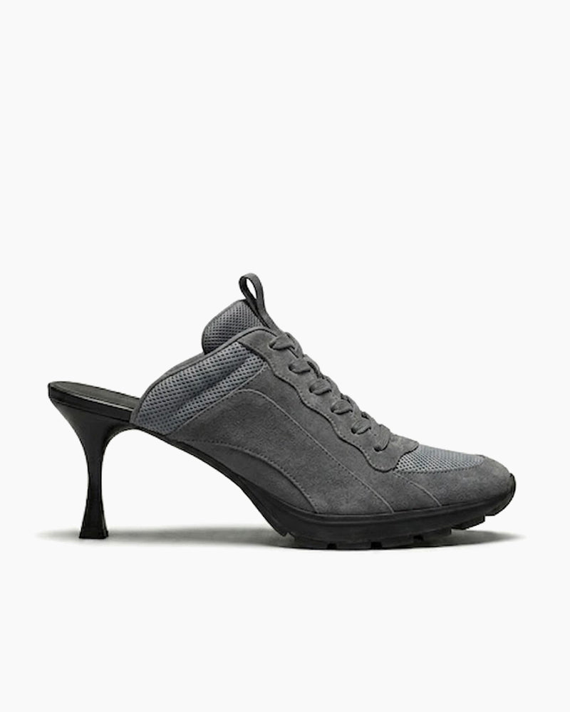 Women’s Grey Sport Chic Mesh High-Heel Sneaker Sandals